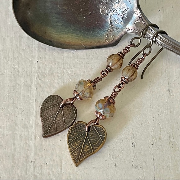 Artisan Earrings - “Spoonful of Honey” Dangles - Picture 4 of 8